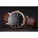 Patek Philippe Calatrava Black Dial Roman Numerals Ribbed Bezel Rose Gold Case Brown Leather Strap
