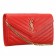 Saint Laurent Classic Monogramme Chain Wallet Red