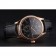 Swiss Rolex Cellini Black Dial Rose Gold Case Black Leather Strap
