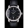 Patek Philippe Swiss Calatrava Ribbed Bezel Black Dial Black Leather Strap 7661