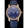 Swiss Cartier Ronde Solo Blue Dial Gold Diamond Case Blue Leather Strap