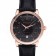 Patek Philippe Swiss Calatrava Ribbed Bezel Black Dial Black Leather Strap 7651