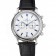 Patek Philippe Chronograph White Dial Blue Markings Stainless Steel Case Black Leather Strap
