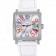 Franck Muller Master Square Color Dreams Diamonds Case White Leather Band  622356