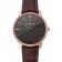 Swiss Vacheron Constantin Patrimony Grand Taille Grey Dial Rose Gold Diamonds Case Brown Leather Bracelet  1454172
