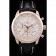 Breitling Transocean White Dial Black Leather Strap Rose Gold Bezel 98206