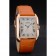 Cartier Tank Anglaise 36mm White Dial Gold Case Orange Leather Bracelet