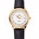 Omega De Ville Prestige White Dial Gold Case Black Leather Strap