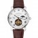 Patek Philippe Complications Moonphase Tourbillon White Dial Stainless Steel Case Brown Leather Strap