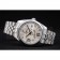 Rolex Swiss DateJust Stainless Steel Ribbed Bezel Flower Silver Dial 42001