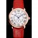 Cartier Ronde Louis Cartier White Dial Gold Case Red Leather Strap