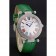 Franck Muller Double Mistery Ronde White Dial Stainless Steel Case Green Leather Strap