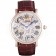 Cartier Luxury Skeleton Watch with Rose Gold Bezel and Brown Leather Band  621557
