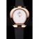 Omega Ladies Watch White Dial Gold Case Black Leather Strap  622820