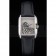 Cartier Tank Anglaise White Tiger Dial Stainless Steel Case Black Leather Bracelet