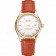 Swiss Rolex Datejust White Dial Gold Case Light Brown Leather Strap