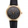 Swiss Patek Philippe Multi-Scale Chronograph Black Dial Gold Case Black Leather Strap