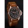 Rolex Yacht Master Black Dial Rose Gold Case Brown Leather Bracelet 1453861