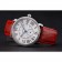 Cartier Ronde Louis Cartier White Dial Stainless Steel Case Diamond Bezel Red Leather Strap