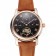 Patek Philippe Grand Complications Day Date Tourbillon Black Dial Rose Gold Case Brown Suede Leather Strap 1453814