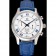 Omega DeVille Silver Bezel with White Dial and Blue Leather Strap  621568