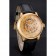 Swiss Patek Philippe Complications Openworked Dial Gold Case Black Leather Strap