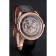 Swiss Hermes Arceau Skeleton Black Dial Brown Hands Rose Gold Case Black Leather Strap