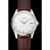 Swiss Patek Philippe Calatrava White Dial Stainless Steel Case Brown Leather Strap