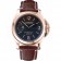 Panerai Luminor Marina 8 Days Black Dial Rose Gold Case Brown Leather Strap