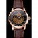 Swiss Patek Philippe Complications Openworked Dial Rose Gold Case Brown Leather Strap