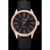 Swiss Rolex Cellini Time Rose Gold Case Black Dial Black Leather Bracelet   622656