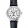 Patek Philippe Perpetual Calendar Retrograde Date White Dial Engraved Silver Case Black Leather Bracelet 1454147