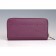 Prada Saffiano Leather Zip Around Small Purple Wallet