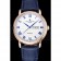 Patek Philippe Calatrava White Dial Blue Roman Numerals Gold Case Blue Leather Bracelet 1454056