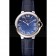 Cartier Ballon Bleu Silver Bezel with Dark Blue Dial and Dark Blue Leather Band   621555