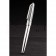 MontBlanc Silver Ballpoint Pen With MB Engraved Black Floral Design Silver Cap