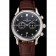 Patek Philippe Chronograph Black Dial With Diamonds Stainless Steel Case Brown Leather Strap