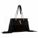 Saint Laurent Monogram Fringe Suede Chain Strap Tote Black