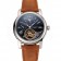 Patek Philippe Grand Complications GMT Moonphase Tourbillon Black Dial Stainless Steel Case Brown Suede Leather Strap 1453822