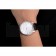 Patek Philippe Calatrava Date White Embossed Dial Stainless Steel Case Black Leather Strap