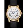 Swiss Cartier Rotonde Annual Calendar White Dial Gold Case Black Leather Strap