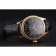 Swiss Rolex Cellini Black Dial Gold Markings Gold Case Black Leather Strap