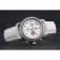Omega De Ville Chronograph White Dial Stainless Steel Diamond Case White Leather Bracelet  622453