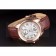 Cartier Calibre White Dial Gold Case Brown Leather Bracelet