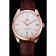Swiss Omega DeVille Tresor White Dial Gold Case Brown Leather Strap  622846