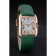 Cartier Tank Anglaise 30mm White Dial Gold Case Green Leather Bracelet