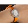 Hermes Classic MOP Dial Orange Leather Bracelet 801390