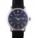 Patek Philipe Calatrava Stainless Steel Ribbed Bezel Black Leather Bracelet 801431