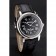 Swiss Cartier Rotonde Annual Calendar Black Dial Stainless Steel Case Black Leather Strap