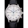 IWC Portugieser Chronograph White Dial Blue Hands And Numerals Steel Case With Diamonds Black Leather Strap